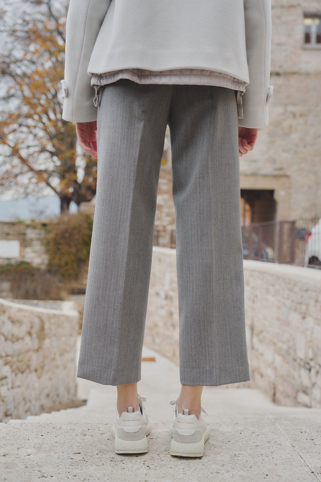 Pantaloni Cropped Grigi